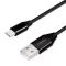 Logilink USB 2.0 C-típusú kábel, C/M-USB-A/M, szövet, fekete, 1 m (CU0140)
