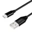 Logilink USB 2.0 C-típusú kábel, C/M-USB-A/M, szövet, fekete, 1 m (CU0140)