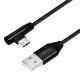 Logilink USB 2.0 kábel, USB-A/M - 90  Micro-USB/M, szövet, 0,3 m