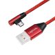 Logilink USB 2.0 kábel, USB-A/M - Micro-USB/M 90 , szövet, fém, 0,3 m