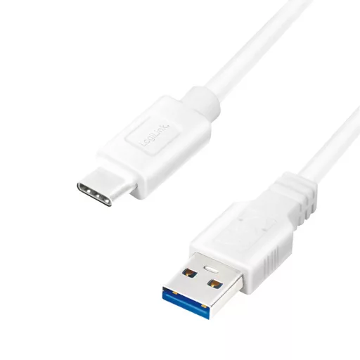 Logilink USB 3.2 Gen1 Type-C kábel, C/M-USB-A/M, fehér, 0,15 m (CU0172)