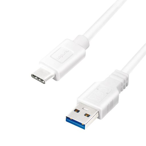 Logilink USB 3.2 Gen1 Type-C kábel, C/M-USB-A/M, fehér, 1 m (CU0174)