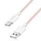Logilink USB 2.0 Type-C kábel, C/M - A/M, 480 Mbps, 60W, nejlon, rózsaszín, 0,5 m
