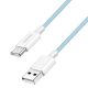 Logilink USB 2.0 Type-C kábel, C/M - A/M, 480 Mbps, 60W, nejlon, kék, 1 m
