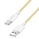 Logilink USB 2.0 Type-C kábel, C/M - A/M, 480 Mbps, 60W, nejlon, sárga, 1 m