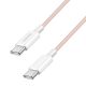 Logilink USB 2.0 Type-C kábel, C/M - C/M, 480 Mbps, 60W, nejlon, rózsaszín, 1,5 m