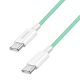 Logilink USB 2.0 Type-C kábel, C/M - C/M, 480 Mbps, 60W, nejlon, zöld, 1,5 m