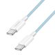 Logilink USB 2.0 Type-C kábel, C/M - C/M, 480 Mbps, 60W, nejlon, kék, 1 m