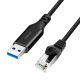 Logilink USB 3.0 Ethernet kábel, A/M-RJ45/M, 1 Gbps, aktív, fekete/szürke, 7,5 m