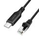 Logilink USB 3.2 Type-C Ethernet kábel, C/M   RJ45/M, 1 Gbps, aktív, fekete/szürke, 3 m
