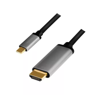   Logilink USB 3.2 Gen1 Type-C kábel, C/M-HDMI/M, 4K, alu, 1,8 m (CUA0101)