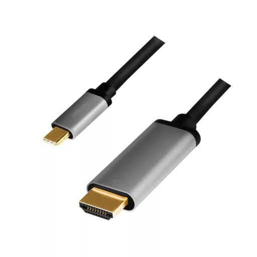 Logilink USB 3.2 Gen1 Type-C kábel, C/M-HDMI/M, 4K, alu, 1,8 m (CUA0101)