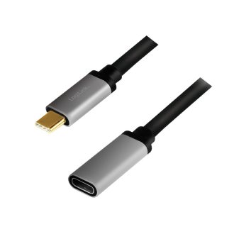   Logilink USB 3.2 Gen2 Type-C kábel, C/M C/F, 4K, alu, 0,5 m (CUA0105)