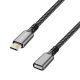 Logilink USB 3.2 Gen2 Type-C kábel, C/M-USB-C/F, PD, alu, fekete/szürke, 1 m