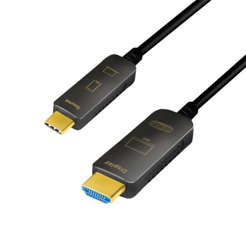 Logilink USB 3.2 Gen2 Type-C kábel, C/M-HDMI/M, 4K/60 Hz, AOC, 15 m