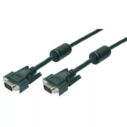 LogiLink VGA kábel, HD15/M   HD15/M, 1080p, 2x ferrit, fekete, 1,8 m (CV0001)