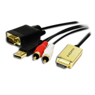   LogiLink HDMI kábel, A/M   HD15/M+USB-A+2x RCA/M, HD, 2 m (CV0052A)