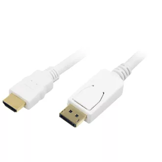 LogiLink DisplayPort - HDMI l kábel, fehér, 2 m (CV0055)