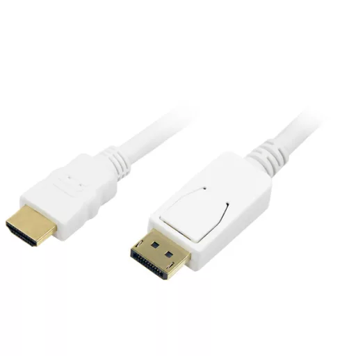 LogiLink DisplayPort - HDMI l kábel, fehér, 2 m (CV0055)