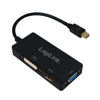   LogiLink DisplayPort adapter, mDP/M   HDMI+DVI+VGA, 4K/30 Hz, 0,15 m (CV0110)