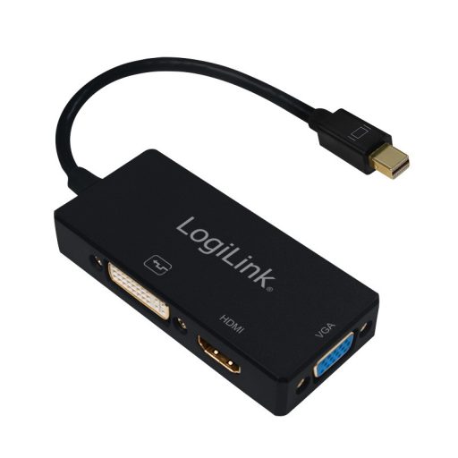 LogiLink DisplayPort adapter, mDP/M   HDMI+DVI+VGA, 4K/30 Hz, 0,15 m (CV0110)