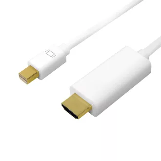   Logilink DisplayPort kábel, mDP/M-HDMI-A/M, 4K/30 Hz, fehér, 2 m (CV0123)