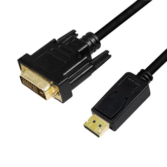   Logilink DisplayPort kábel, DP/M   DVI/M, 1080p, fekete, 5 m (CV0133)