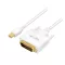 Logilink DisplayPort kábel, mDP/M   DVI/M, 1080p, fehér, 1,8 m (CV0137)