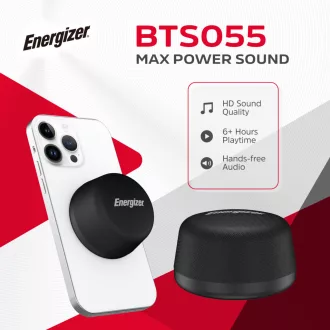  Energizer BTS055 mini 5W-os mágneses hangszóró és powerbank (EBTS05505WX_BK_ML)