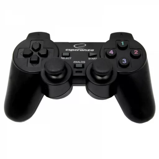 Esperanza Corsair Vibrációs Gamepad PS2/PS3/PC, USB, fekete (EG106)