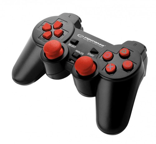 Esperanza Corsair Gamepad PS2/PS3/PC fekete-piros (EGG106R)