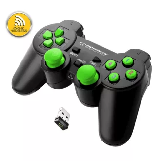   Esperanza Gladiator Wireless Gamepad PS3/PC fekete/zöld (EGG108G)