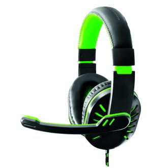   Esperanza Crow Gamer mikrofonos fejhallgató, sztereó, fekete-zöld (EGH330G)