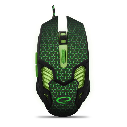 Esperanza Cobra MX207 Gamer vezetékes optikai egér 6D, USB, fekete-zöld (EGM207G)