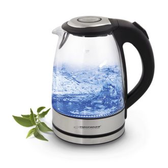   Esperanza Yosemite elektromos vízforraló 1.7 liter, led világítással, fekete-ezüst (EKK012)