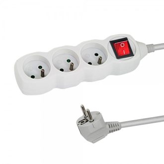   Esperanza hosszabbító 3 aljzat kapcsoló 3m fehér (ELK211W)