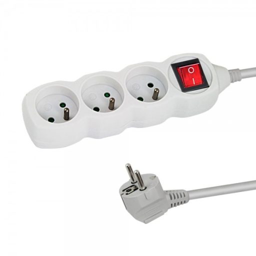 Esperanza hosszabbító 3 aljzat kapcsoló 3m fehér (ELK211W)