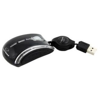   ESPERANZA CELANEO 3D VEZETÉKES OPTIKAI EGÉR USB BEHÚZHATÓ KÁBELLEL FEKETE (EM109K)
