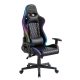 Logilink Gamer szék fej- és deréktámasszal, RGB világítással, 150 kg-ig, fekete