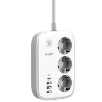   Energizer EPB2500W02EU Wi-Fi  vezérelhetőségű hálózati elosztó, 30W-os PD (USB) gyorstöltéssel és túlfeszültség védelemmel (EPB2500W02EU_WE_ML)