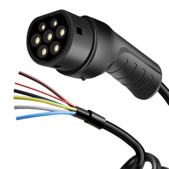   Logilink EV töltőkábel, nyitott vég, Type 2, 3 fázis, spirál, 32 A, 22 kW, 5 m (EVC0131)