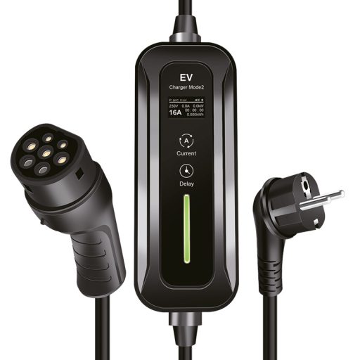 Logilink Mobil elektromos töltőállomás, CEE 7/7 - Type 2, 1 fázis, 16 A, 3,6 kW, 5 m (EVL0100A)