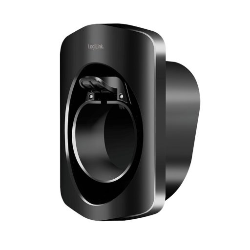 Logilink Fali tartó kábeltartóval EV töltőkábelhez, zárral, műanyag, fekete (EVM0101)