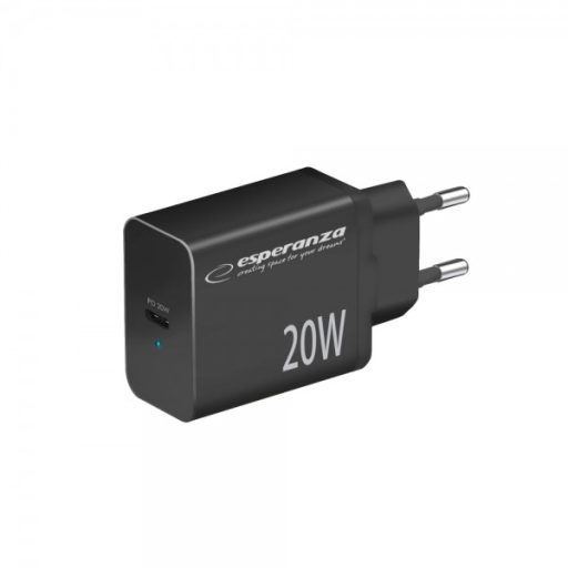Esperanza gyorstöltő 20w usb-c pd fekete (EZC104K)