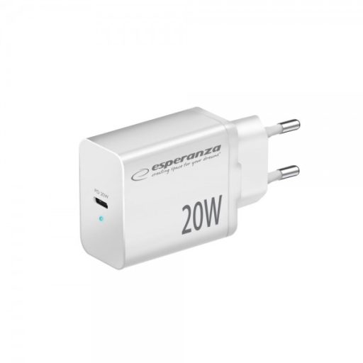 Esperanza gyorstöltő 20w usb-c pd fehér (EZC104W)