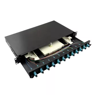   Logilink Optikai kábel elosztó, 19" (ODF) SC-SX 12 P, fekete (F12SS3B)