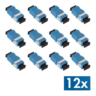   Logilink Száloptikai adapter SC Simplex, 12 darabos, perem nélkül, kék (OS2) (FA01SC5)
