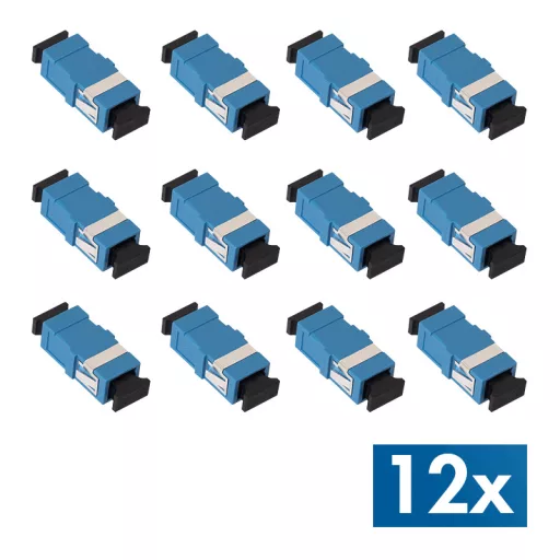 Logilink Száloptikai adapter SC Simplex, 12 darabos, perem nélkül, kék (OS2) (FA01SC5)