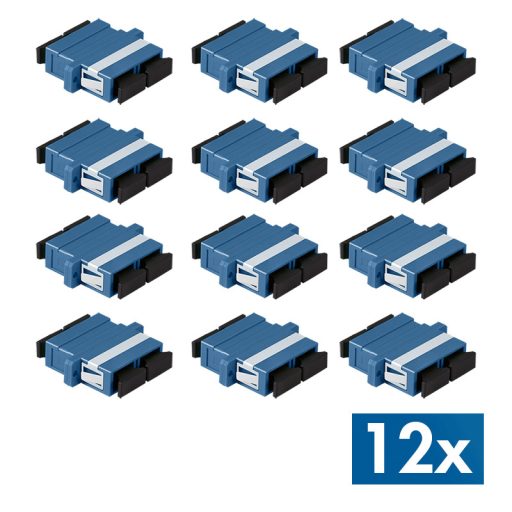 Logilink Üvegszálas SC/SC duplex csatlakozó peremes kivitelben, 12 darabos, kék (FA01SC7)