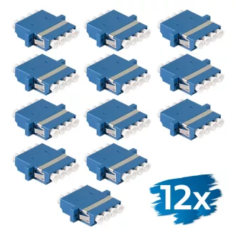   Logilink Száloptikai adapter LC Quad, 12 darabos, peremes, kék (OS2) (FA04LC8)
